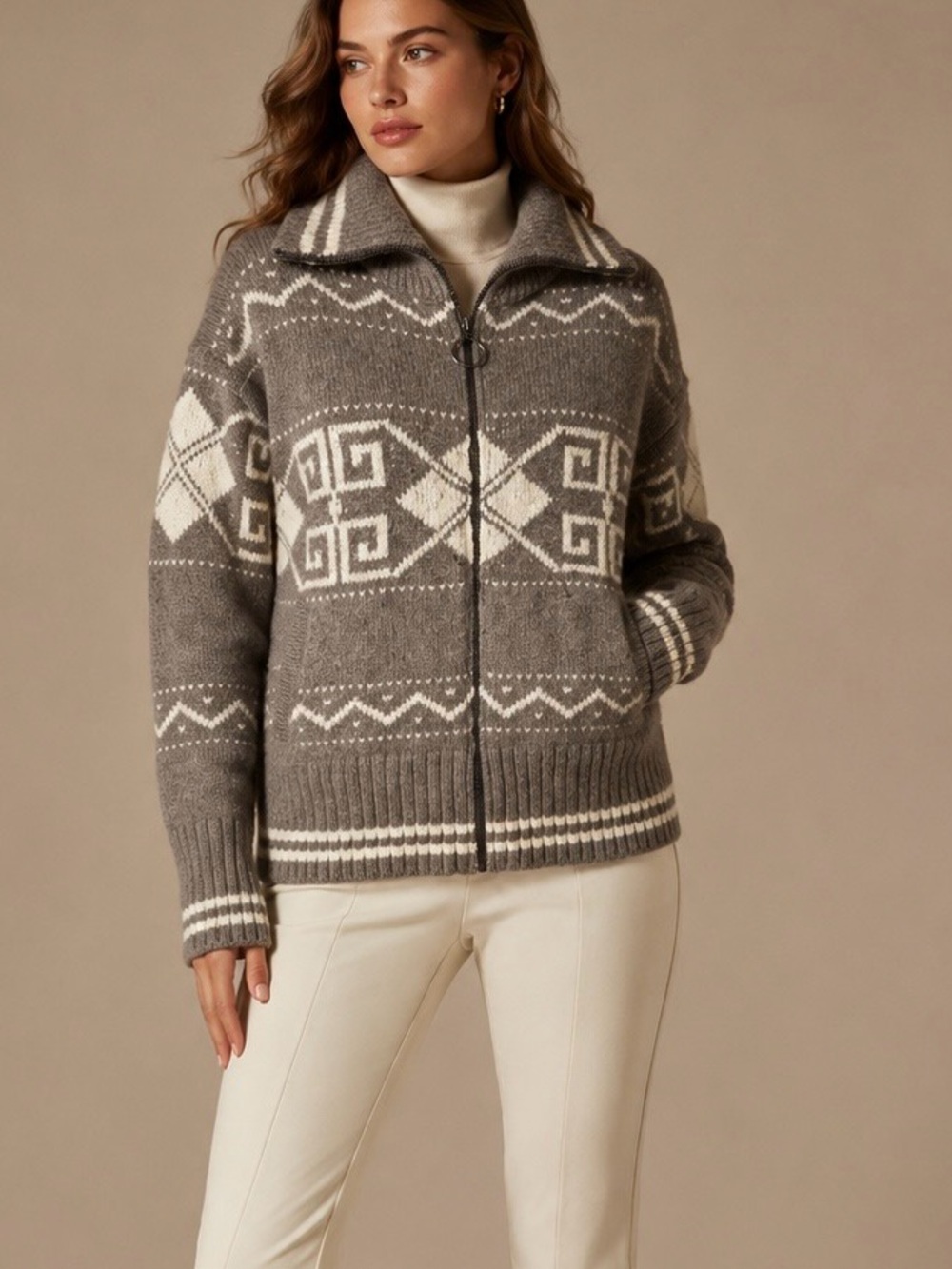 Reformation Mariposa 100% Regenerative Wool Funnel Neck Sweater Coat Full Zip XS